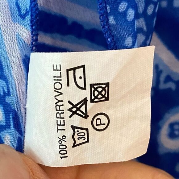 Rima OS Blue Batik Whimisical Fish Ocean Beach Summer Vacation Sarong - Picture 6 of 6